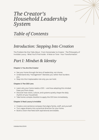 The Creator’s Household Leadership System