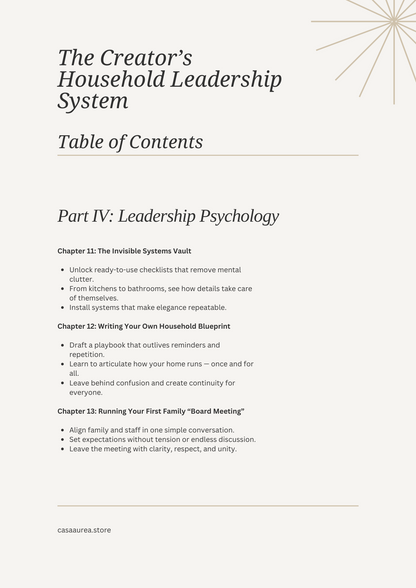 The Creator’s Household Leadership System